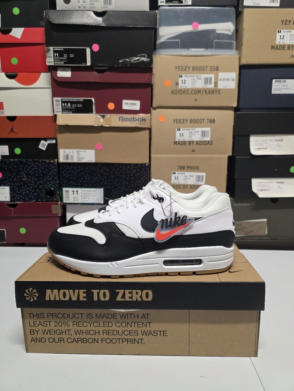 Nike Air Max 1 White 'Black Gum' Sz 11.5 **Rare**🔥🔥🔥